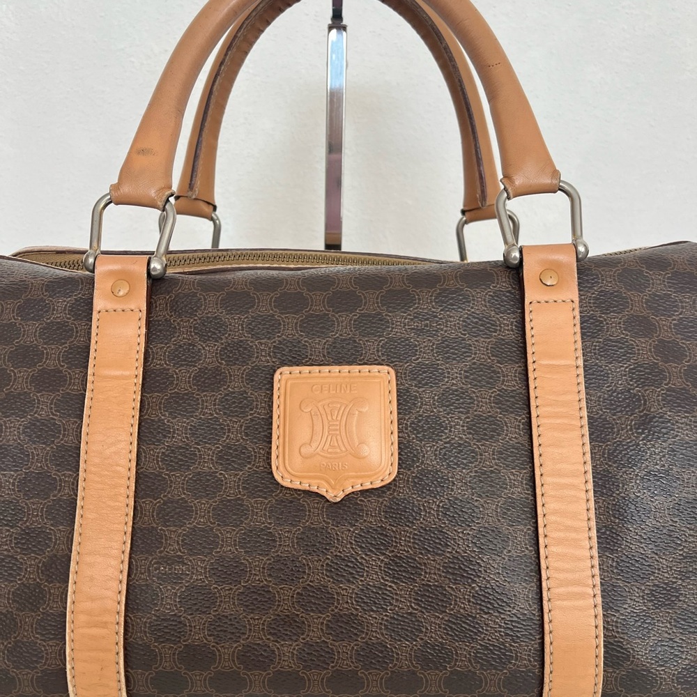 Vintage Celine Macadam Coated canvas leather brown M13 Boston Bag Speedy - Picture 3 of 13
